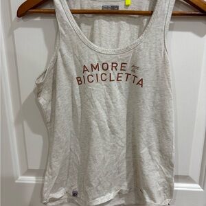 Pearl Izumi Cream Tank Top with Red Text